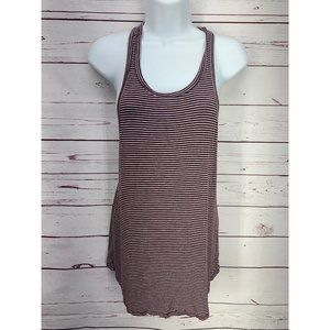 H By Bordeaux Burgundy Stripe Small Racerback Tank Top‎